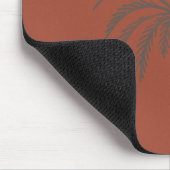 Tapis De Souris Minimal Tropical Palm Tree Pattern Terracotta (Coin)