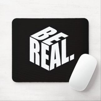 Tapis De Souris Minimalist “BE REAL.” Cube Typography Mouse Pad