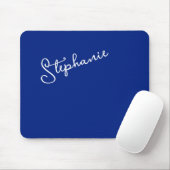 Tapis De Souris Minimalist Classy Blue Personalized Script Name  (Avec souris)