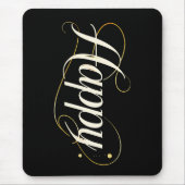 Tapis De Souris Minimalist Elegant Gold Happy Typography - Classy  (Devant)