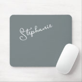 Tapis De Souris Minimalist Gray Personalized Script Name Office  (Avec souris)