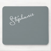 Tapis De Souris Minimalist Gray Personalized Script Name Office  (Devant)