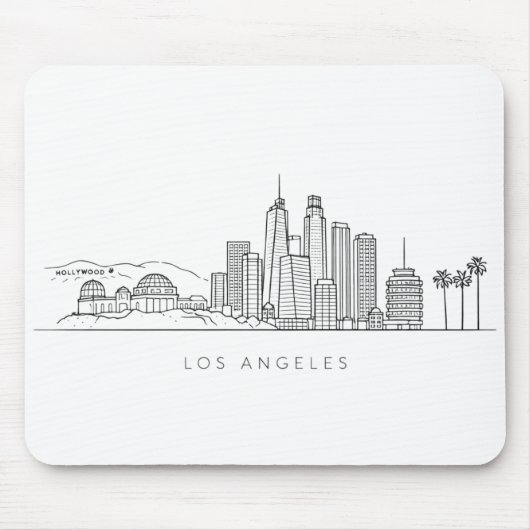 Tapis De Souris Minimalist Los Angeles Skyline Illustration (Devant)