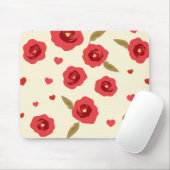 Tapis De Souris Minimalist Red Roses Mouse Pad (Avec souris)
