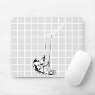 Tapis de souris minimaliste astronaute se balançan