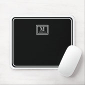 Tapis De Souris Minimaliste Chic Monogramme Double Bordure (Avec souris)