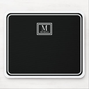 Tapis De Souris Minimaliste Chic Monogramme Double Bordure