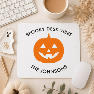 Tapis De Souris Minimaliste Spooky Desk – Halloween Personnalisé