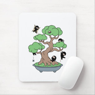 Tapis De Souris Minuscules Ninjas dans l'arbre de Bonsai