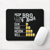Tapis De Souris Minuteur BBQ Cool Raw Rare Médium Bien Drôle Bière (Avec souris)