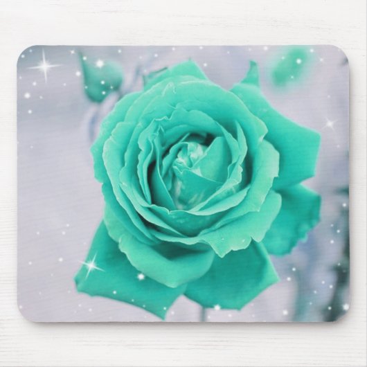 Tapis De Souris Miroiter la fleur rose de Teal (Devant)