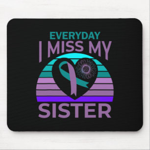 Tapis De Souris Miss My Sister Heart Ruban Suicide Awareness Brot
