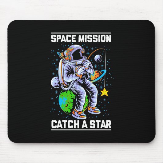Tapis De Souris Mission spatiale astronaute Attraper une étoile (Devant)