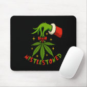 Tapis De Souris Mistlestoned Weed Leaf Funny Stoner Christmas (Avec souris)
