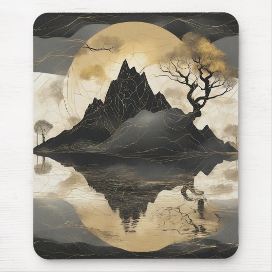 Tapis De Souris Misty Mountain Black & Gold (Devant)