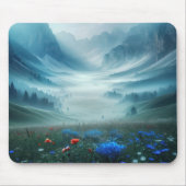 Tapis De Souris Misty Mountain Valley Avec Fleurs sauvages (Devant)