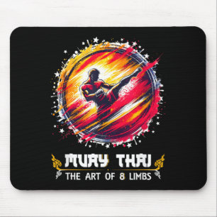 Tapis De Souris MMA Boxe Thaïlandaise Kickboxing Art des Huit Memb