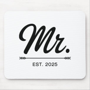 Tapis De Souris Mme Est. 2025 Je Viens De Marier Mr Et M