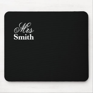 Tapis De Souris Mme personnalisée Name Black