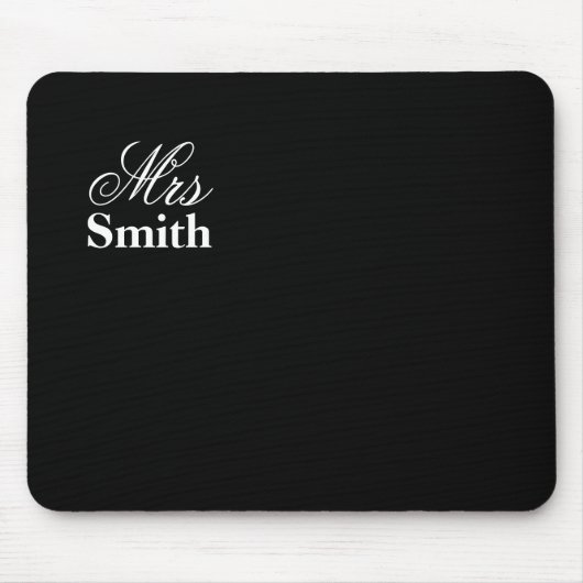Tapis De Souris Mme personnalisée Name Black (Devant)