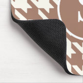 Tapis De Souris Mocha Mousse et Monogramme blanc Houndstooth Class (Coin)