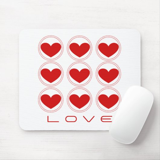 Tapis De Souris Mod Hearts Aime Mousepad, Rouge (Avec souris)