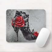 Tapis De Souris Mode gothique Roses rouges Stiletto Bootie sur Gru (Avec souris)