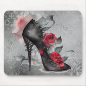 Tapis De Souris Mode gothique Spike Stiletto et Red Rose Splash (Devant)