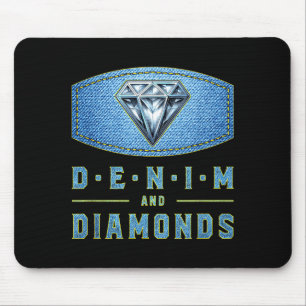 Tapis De Souris Mode occidentale denim et diamants concert fête