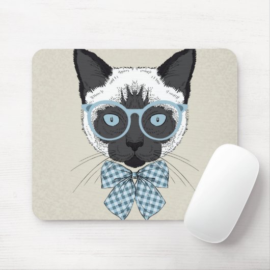 Tapis De Souris Mode Smart de chat siamois (Avec souris)