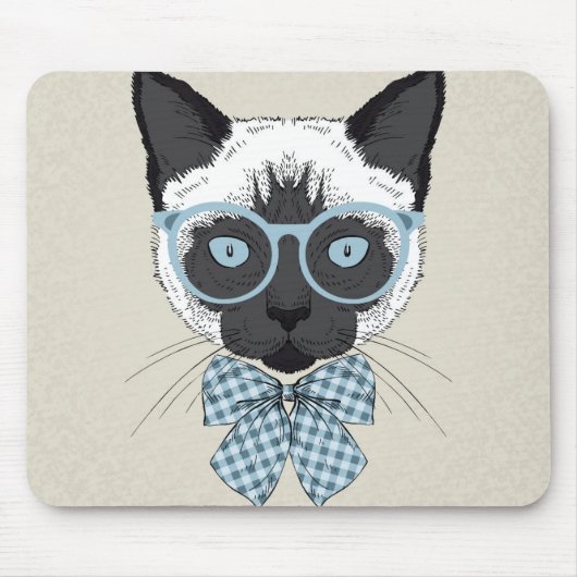 Tapis De Souris Mode Smart de chat siamois (Devant)