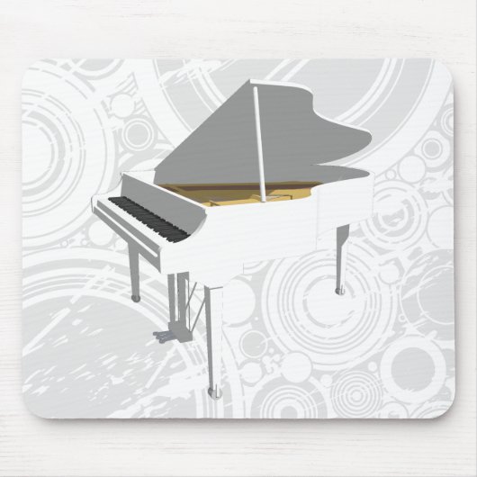Tapis De Souris modèle 3D : Piano à queue blanc : Mousepad (Devant)