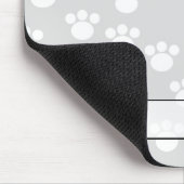 Tapis De Souris Modèle blanc et gris-clair d'empreinte de patte (Coin)