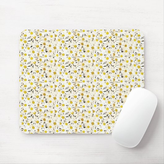 Tapis De Souris Modèle blanc jaune moderne élégant (Avec souris)