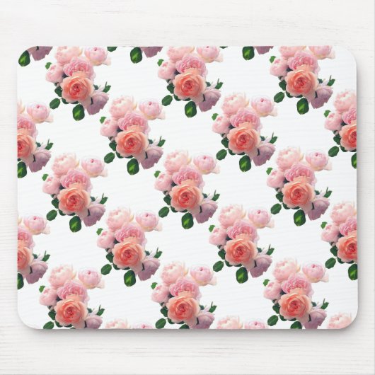 Tapis De Souris Modèle d'aquarelle florale rose tendance Roses (Devant)