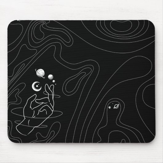 Tapis De Souris Modèle d'art de ligne spatiale (Devant)