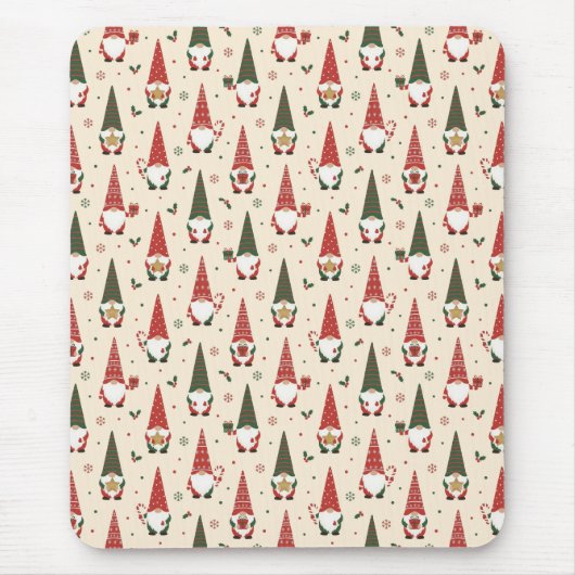 Tapis De Souris Modèle de fête de gnome de Noël (Devant)