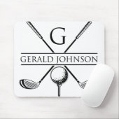 Tapis De Souris Modèle de monogramme de conception de golf (Avec souris)