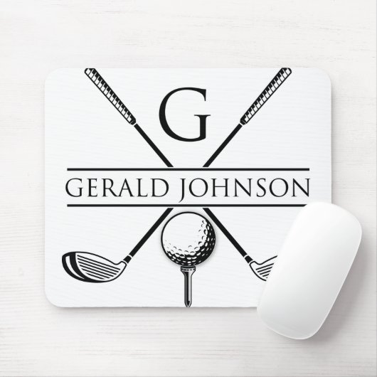 Tapis De Souris Modèle de monogramme de conception de golf (Avec souris)