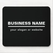 Tapis De Souris Modèle de nom commercial moderne en gras | B&W (Devant)