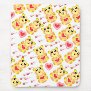 Tapis De Souris Modèle de nurserie Ourson Cœur Doux