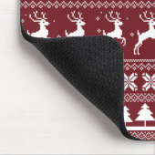 Tapis De Souris Modèle de pull de Noël Red Holiday Reindeer (Coin)
