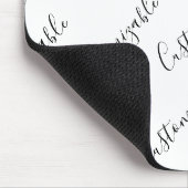 Tapis De Souris Modèle de texte de script moderne éditable | Noir (Coin)