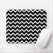 Tapis De Souris Modèle de zigzag noir et blanc (Avec souris)