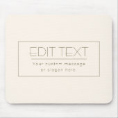 Tapis De Souris Modèle élégant et modifiable | Blanc cassé et Brow (Devant)