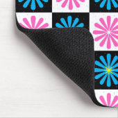 Tapis De Souris Modèle floral bleu rose géométrique (Coin)