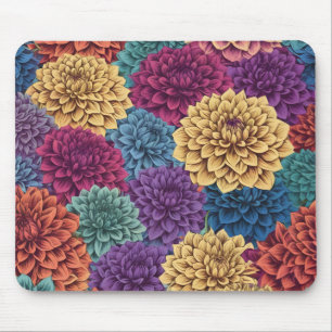 Tapis De Souris Modèle floral dahlia coloré