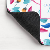 Tapis De Souris Modèle floral d'art folklorique monogramme (Coin)