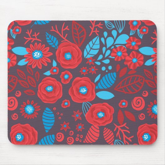 Tapis De Souris Modèle floral de Doodle (Devant)