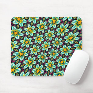 Tapis De Souris Modèle Floral Étoiles Vertes